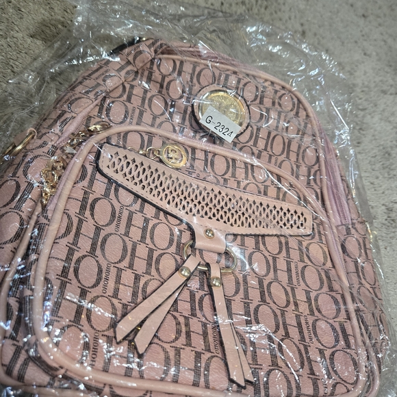 Pink Monogram Women's Backpack - Picture 2 of 5